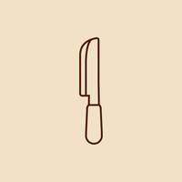 Simple knife icon line outline style vector