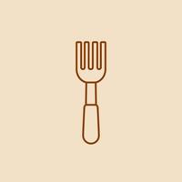Simple outline fork icon vector