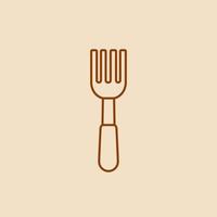 Simple outline fork icon vector