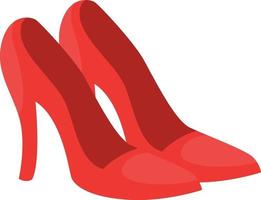 Red woman heels, illustration, vector on white background