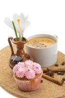 Spring breakfast with crocus photo