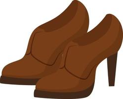 Brown woman heels, illustration, vector on white background