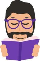 Man reading book, illustration, vector on white background