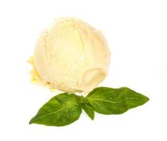 Scoop of lemon ice cream photo