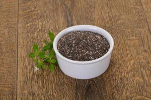 Dietary Chia seeds in the bowl photo