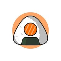 Onigiri Food Illustration Logo Design Vector