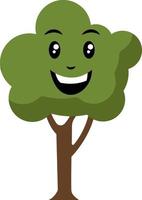 Happy tree, illustration, vector on white background