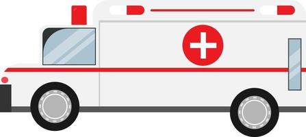 Ambulance van, illustration, vector on a white background.