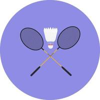 Playing badminton, illustration, vector on a white background.