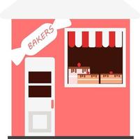 Small bakery, illustration, vector on a white background.