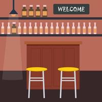 Fancy bar, illustration, vector on a white background.