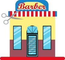 Barber shop, illustration, vector on a white background.