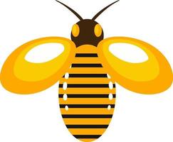 Big yellow bee, illustration, vector on a white background.