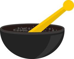 Black bowl, illustration, vector on a white background.