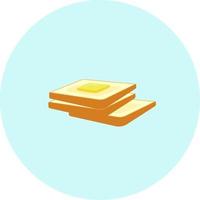 Bread with butter, illustration, vector on a white background.