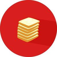 Stack of bread, illustration, vector on a white background.