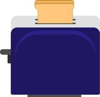 Blue bread toaster, illustration, vector on a white background.