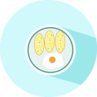 Eggs and toast, illustration, vector on a white background.