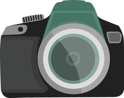 Black camera, illustration, vector on a white background.