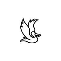 Pelican logo vector icon line illustration