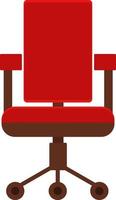 Red computer chair, illustration, vector on a white background.