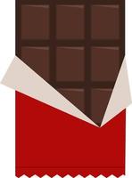 chocolate en un envoltorio, ilustración, vector sobre fondo blanco.