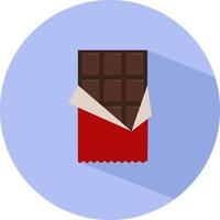 Chocolate in a wrapper, illustration, vector on a white background.