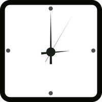 Black clock, illustration, vector on a white background.