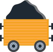 Big coal trolley, illustration, vector on a white background.