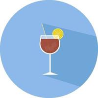 Coctail with lemon, illustration, vector on a white background.