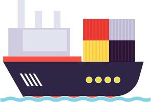 Container ship, illustration, vector on a white background.