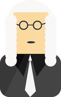 Court judge, illustration, vector on a white background.