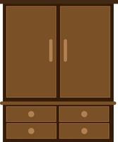 Wooden closet, illustration, vector on a white background.