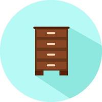 Wooden drawer, illustration, vector on a white background.