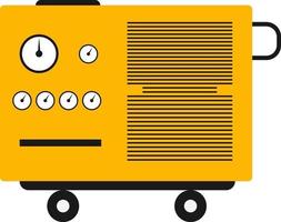 Yellow generator, illustration, vector on a white background.