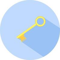 Yellow key, illustration, vector on a white background.