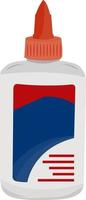 Glue in bottle, illustration, vector on a white background.