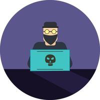 hacker con máscara, ilustración, vector sobre fondo blanco.