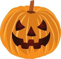 Halloween pumpkin, illustration, vector on a white background.