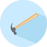 Wooden hammer, illustration, vector on a white background.