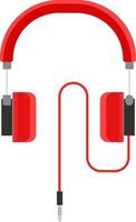 Red headphones, illustration, vector on a white background.