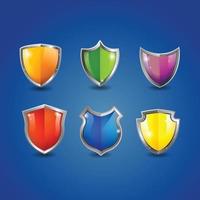 3D Shield Icon Collection vector