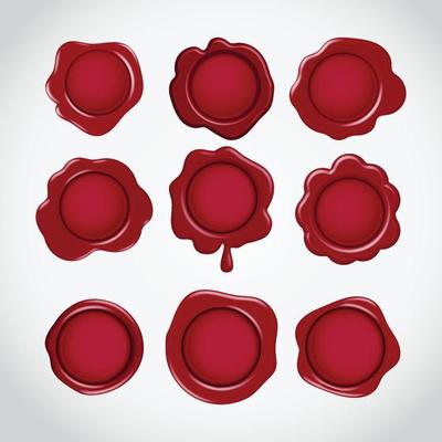 Realistic Wax Seal Icon Collection