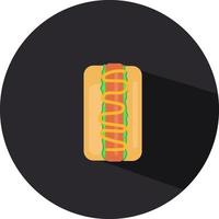 Hot dog, illustration, vector on a white background.