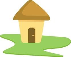 Little hut, illustration, vector on a white background.