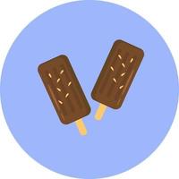 Chocolate ice cream, illustration, vector on a white background.