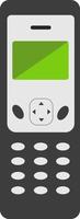 Old cell phone, illustration, vector on a white background.