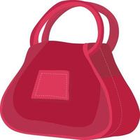 Pink lady bag, illustration, vector on a white background.