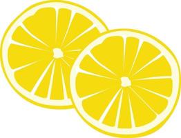 Lemons cut in slices, illustration, vector on a white background.