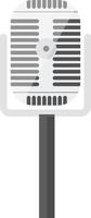 Grey microphone, illustration, vector on a white background.